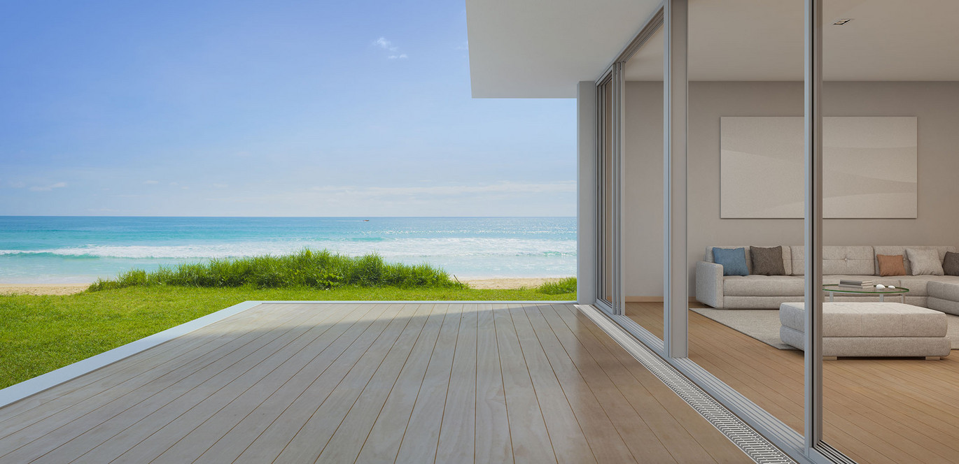 Sea,View,Living,Room,With,Empty,Terrace,In,Modern,Luxury